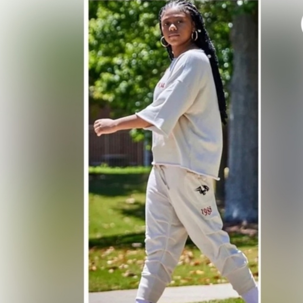 Free People FP movement Summer 1988 NWT scrunched joggers Ivory Small